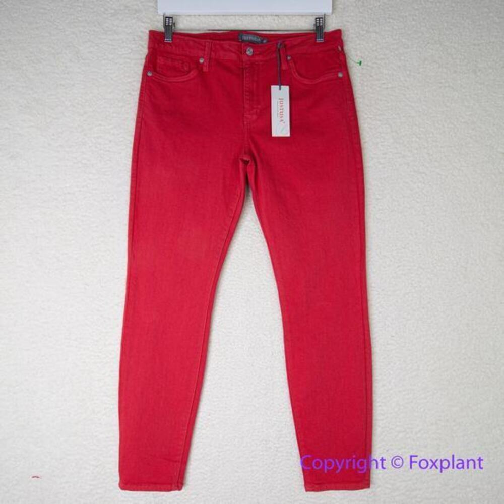New!  Just USA vermiliion red skinny jeans, women‎ size 31